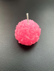 rose shaped rhuburb candle